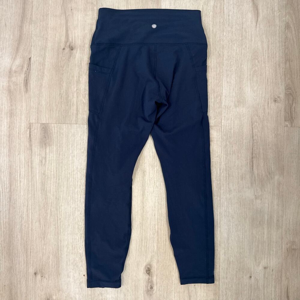 Yogalicious Navy Blue High Rise Pocket Leggings Buttery Soft Athletic Size Small
